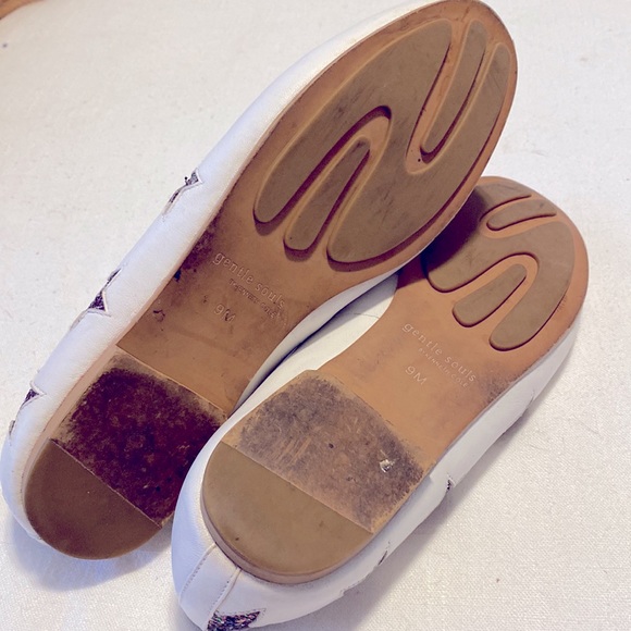 Gentle souls by Kenneth Cole women’s white leather multi star glitter loafers 9 - Picture 7 of 9